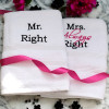 Mr Right Mrs Always Right Towels Bath Towels Gift Set