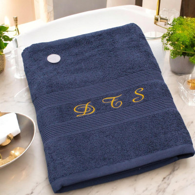 Personalised Bath Towel XL Navy Sheet