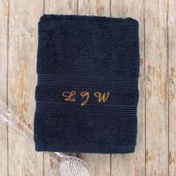 Personalised Hand Towel Navy Blue Hand Towel