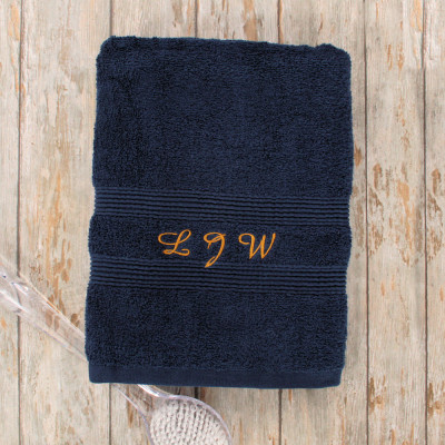 Personalised Hand Towel Navy Blue Hand Towel
