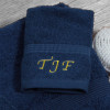 Personalised Flannel Navy Blue Embroidered Face Cloth