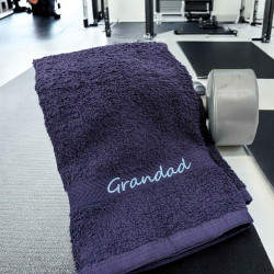 Personalised Gym Towel Home Workout Towel Navy