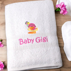 Girls Bath Towel Kids Embroidered Personalised Bath Towel Gift