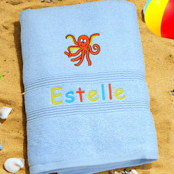 Kids Personalised Towel Octopus Beach and Bath Towel