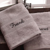 Personalised Grey Hand Towels Couples Gift Set