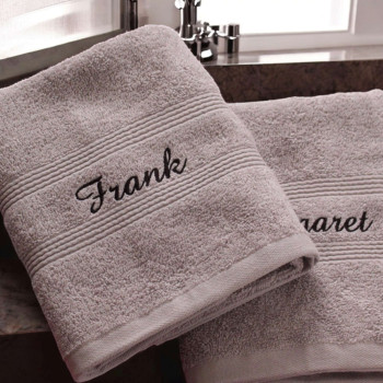 Personalised Grey Hand Towels Couples Gift Set