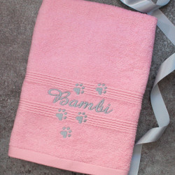 Personalised Pet Towel Puppy Dog Paw Prints Towel