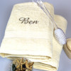 Personalised Cream Bath Sheets Couples Towels Gift Set