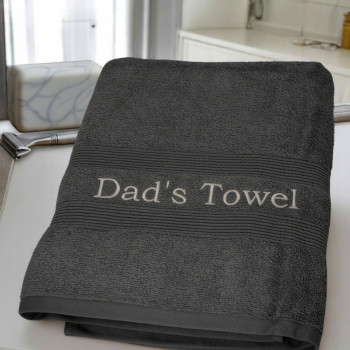 Personalised Charcoal Grey Towel Embroidered Bath Towels