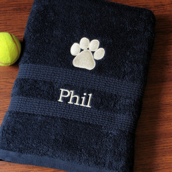 Large Pet Towel Personalised Dog Paw Print Towel