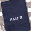 Navy Bath Towel Personalised Bath Towel Navy Blue