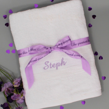 Personalised Towel with Gift Ribbon