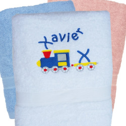 Personalised Train Towel Childrens Embroidered Towel