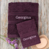 Personalised Purple Towels Hand and Flannel 2pc Gift Set