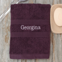 Personalised Towel Purple Hand Towel