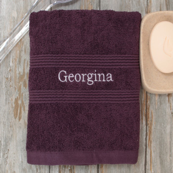 Personalised Towel Purple Hand Towel