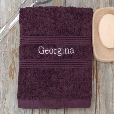 Personalised Towel Purple Hand Towel