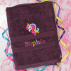 Personalised Unicorn Towel Embroidered Pretty Unicorn