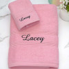 Personalised Pink Towel Set Bath Towel and Flannel 2pc