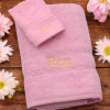 Personalised Pink Towel Set Bath Towel and Flannel 2pc