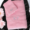 Personalised Pink Towel Set Bath Towel and Flannel 2pc