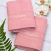 Personalised Pink Towels Pair of Bath Towels Pink Gift Set