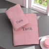 Personalised Towel Set Pink Hand Towel and Flannel