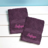 Personalised Flannels Purple Face Cloth Pair