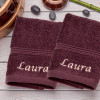 Personalised Flannels Purple Face Cloth Pair