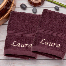 Personalised Flannels Purple Face Cloth Pair