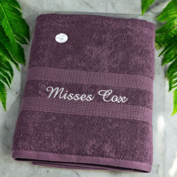 Personalised Bath Sheet Purple XL Towel