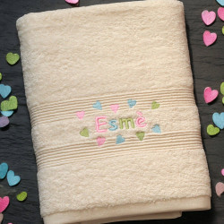 Personalised Hearts Towel Scatter Hearts Bath Towel