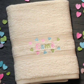 Personalised Hearts Towel Scatter Hearts Bath Towel