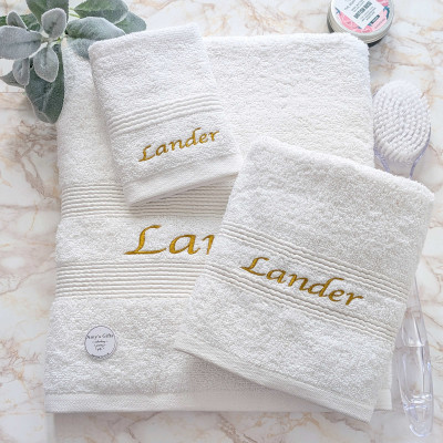 Personalised White Towels Large Sheet Hand Flannel Set