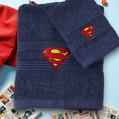 Superman Towels Personalised Hand and Flannel