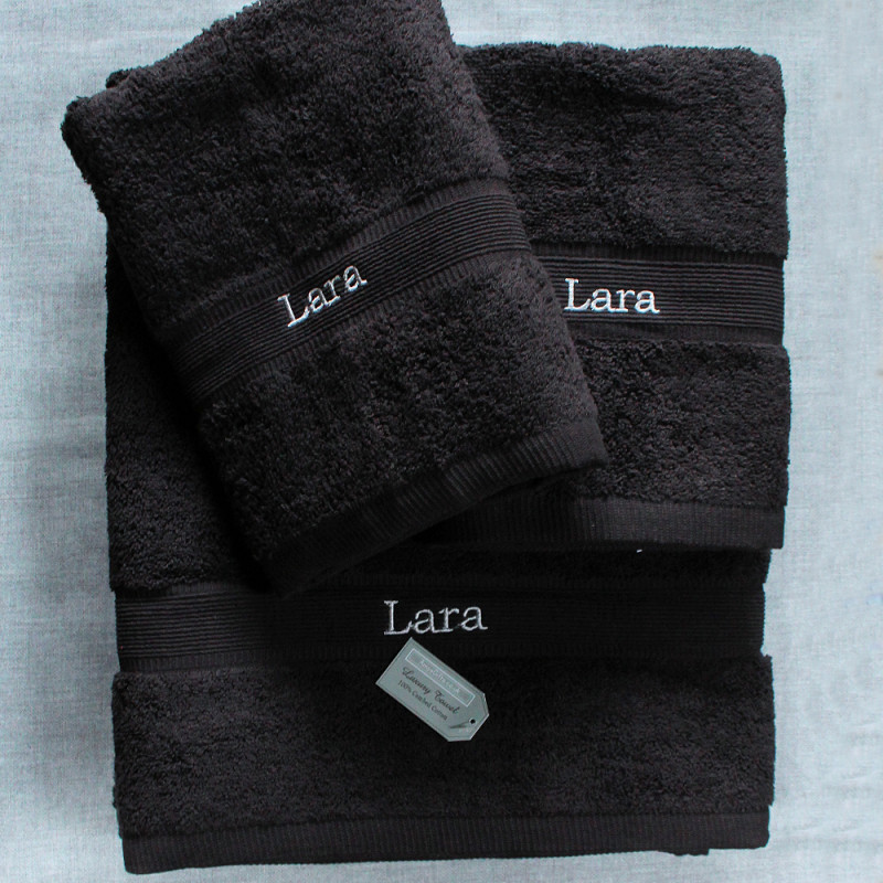 Named Towel Set Modern Small Embroidery Bath Hand Face Set