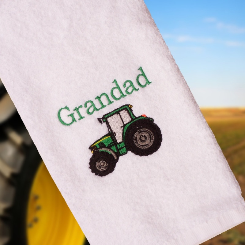 Tractor Hand Towel Personalised Tractor Embroidered Towel