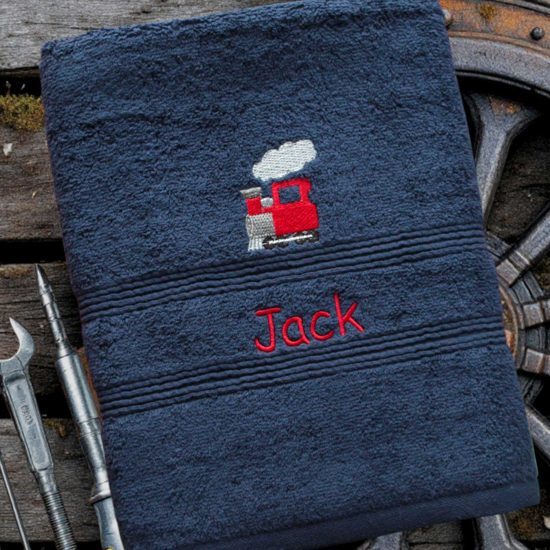 Train Towel Personalised Bath Towel