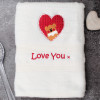 Valentines Bath Towel Heart Bear Towel Gift