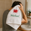 Welsh Cymru Towel Wales Dragon Personalised Bath Towel