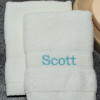 White Personalised Flannels Embroidered Face Cloths Pair