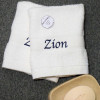 White Personalised Flannels Embroidered Face Cloths Pair