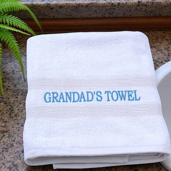 Personalised Bath Sheet Embroidered XL White Cotton Towel