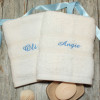 Personalised Hand Towels His and Hers White Hand Gift Set