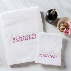 Personalised Hand Towel Set White Hand Towel and Flannel