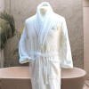 Custom Embroidered Bathrobe White Towelling Robe One Size Adult
