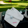 Embroidered Golf Towel White Personalised Golfers Towel