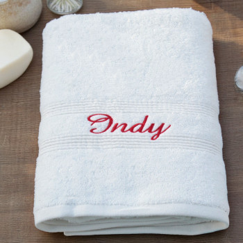 Personalised White Bath Towel Custom Embroidered Towel - Amy's Gifts