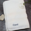 Personalised Bath Towels White Small Name Embroidery
