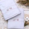 Mr and Mrs Towels Set Personalised White Bath Towels